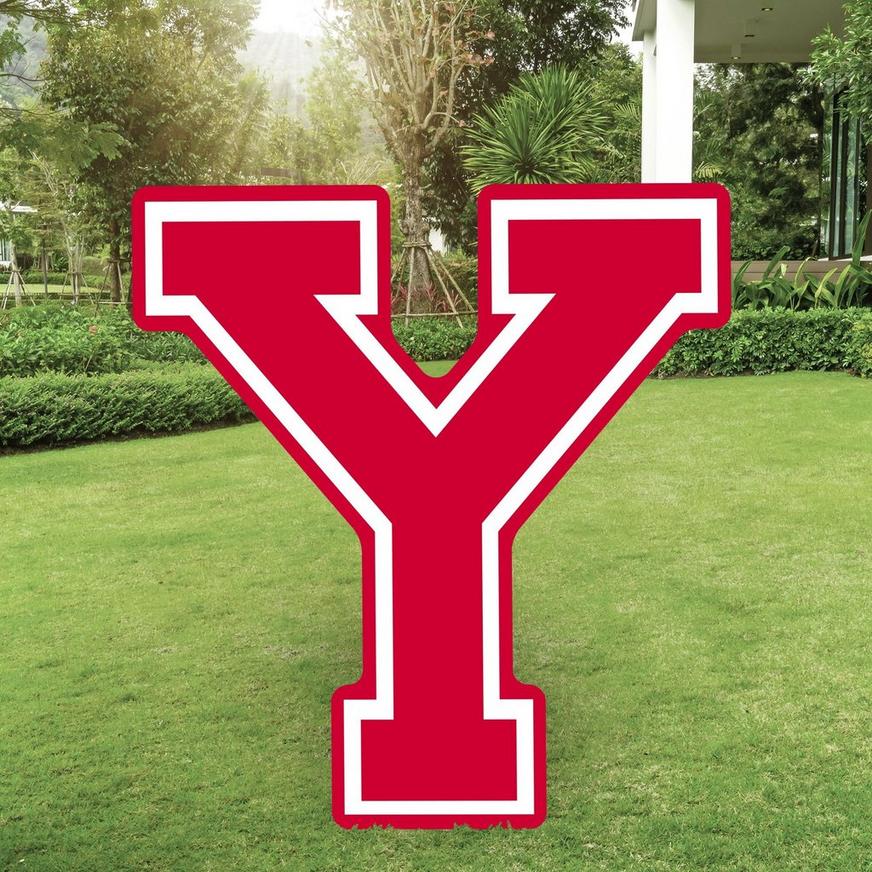 Red Collegiate Letter (Y) Corrugated Plastic Yard Sign, 30in